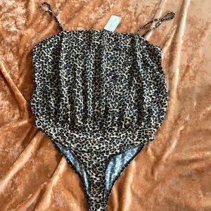 Satin, Leopard Bodysuit